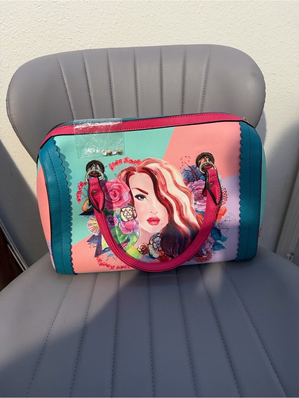 Nicole Lee Hot Pink Logo Tote Bag
